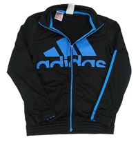 Černo-modrá sportovní propínací mikina s logem Adidas