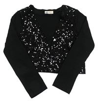 Černý crop cardigan s flitry H&M