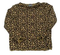 Béžovo-černé žebrované leopardí triko Next