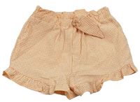 Meruňkovo-bílé kostičkované kraťasy Primark