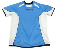 Modro-bílé sportovní funkční tričko s logem kipsta