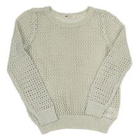 Stříbrný třpytivý perforovaný svetr H&M