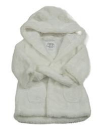 Bílý chlupatý župan s kapucí F&F