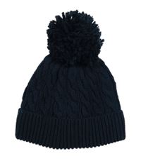 Tmavomodrá pletená podšitá čepice s bambulí Next