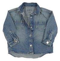 Modrá riflová košilová bunda s límečkem Primark