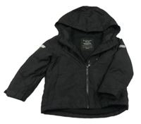 Černá šusťáková zateplená bunda s kapucí Primark