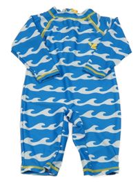 Modro-bílý vzorovaný UV overal 