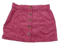 Růžová propínací manšestrová sukně s kapsami George
