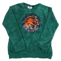 Zelená chlupatá mikina s Jurským světem