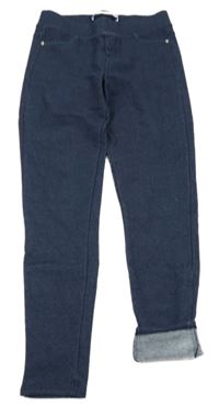 Tmavomodré zateplené tregíny riflového vzhledu Okaidi