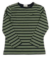 Zeleno-černé pruhované triko 