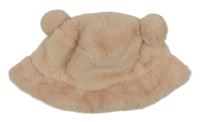 Pudrový kožešinový podšitý klobouk 