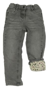 Šedé podšité skinny rifle Pocopiano