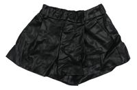 Černé koženkové kraťasy Zara