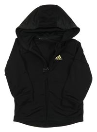 Černá sportovní propínací mikina s logem Adidas