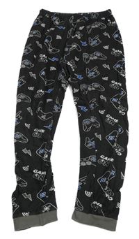 Antracitové pyžamové kalhoty s ovladači 