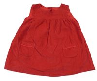 Červené manšestrové šaty 