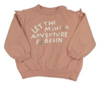 Světlerůžová mikina s nápisy H&M