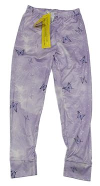 Nové - fialové žebrované legíny s motýlky shein