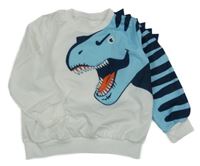 Bílá lehká mikina s modrým dinem 