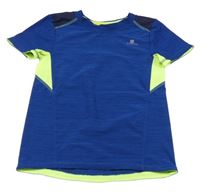 Modro-zelené melírované sportovní funkční tričko Domyos