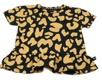 Černo-béžová vzorovaná tunika s volánkem 