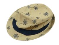 Béžový slamák s palmami C&A