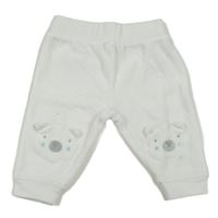 Bílé sametové tepláky s medvědy 