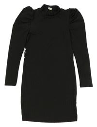 Černé žebrované šaty shein