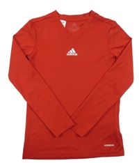 Červené sportovní funkční triko s logem Adidas
