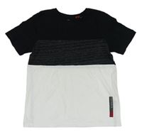 Černo-bílo-melírované tričko C&A