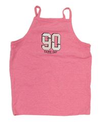 Neonově růžový crop top s číslem zn. George