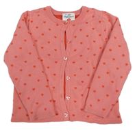 Růžový propínací svetr se srdíčky Topolino