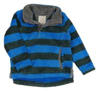 Modro-zelená pruhovaná chlupatá mikina Mini Boden