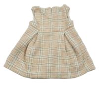 Růžovo-bílo-stříbrné kostkované pletené třpytivé šaty F&F