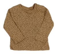 Hnědé puntíkaté triko Tu