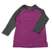 Fialovo-šedé melírované funkční triko Pocopiano