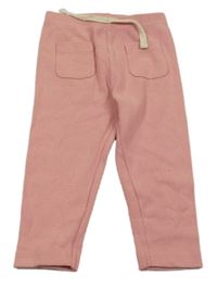 Růžové žebrované tepláky 