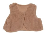 Růžová kožešinová podšitá crop vesta Nutmeg