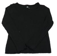Černé žebrované triko H&M
