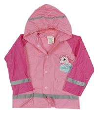 Růžová pláštěnka s jednorožcem a kapucí 