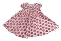 Bílo-růžovo-červené květované šaty George