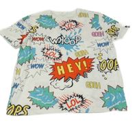 Bílé tričko s nápisy Shein