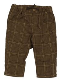 Hnědé kostkované chino kalhoty H&M