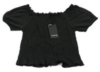 Nové - Černé crop tričko se žabičkováním Firetrap