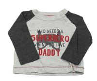 Světlešedo-tmavošedé triko s Batmanem Early Days