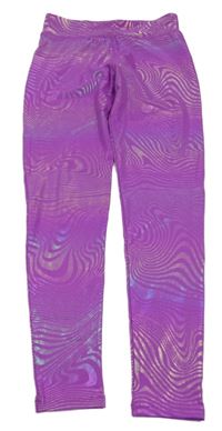 Fialové vzorované třpytivé sportovní legíny Dunnes