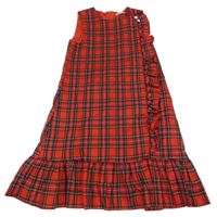 Červeno-černé kostkované šaty s gombíky 