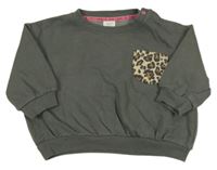 Šedá mikina s kapsou s leopardím vzorem Next