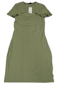 Nové - Khaki dlouhé šaty s našitým crop tričkem New Look